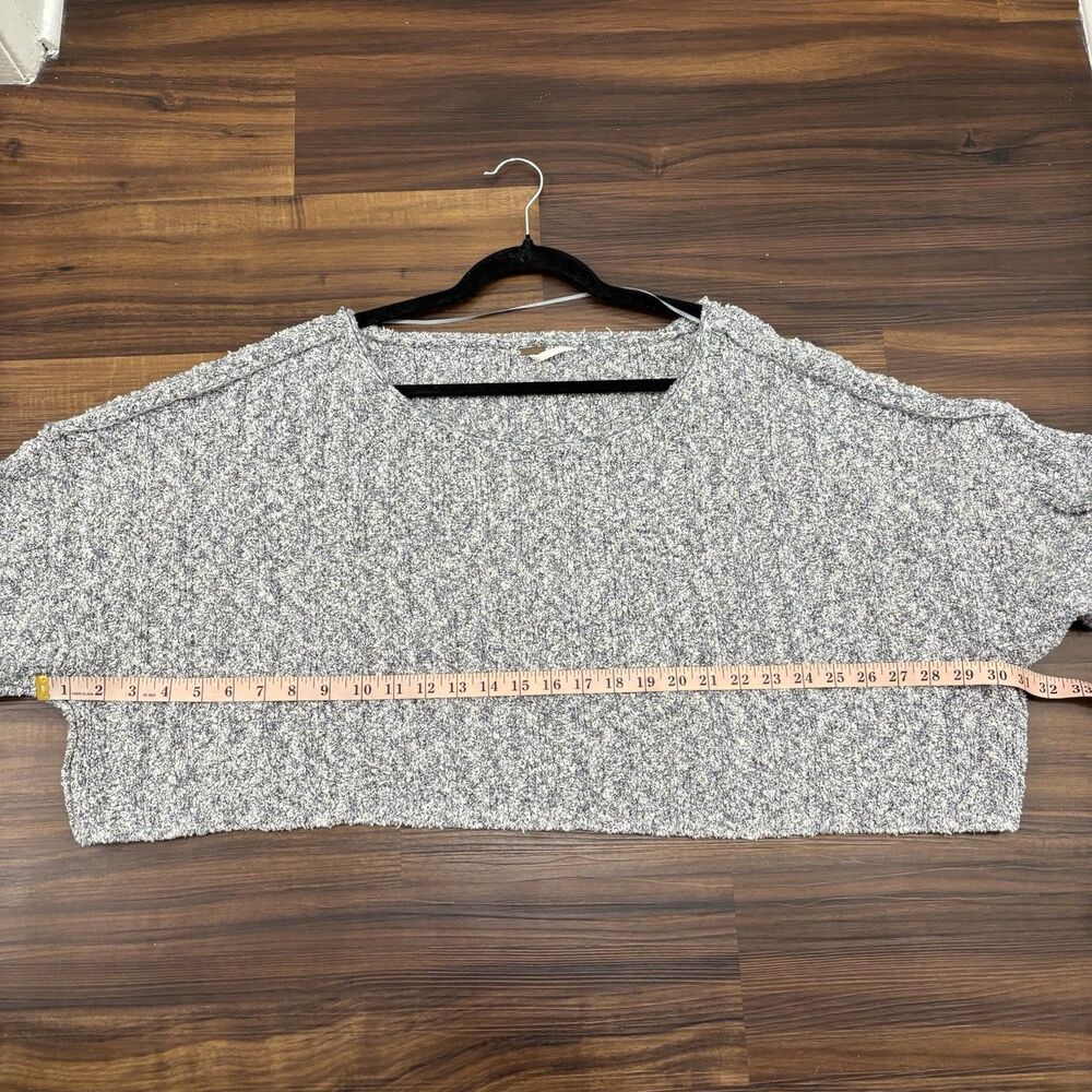 Free People Sz Medium Good Day Cropped Pullover Oversized Sweater Gray - Picture 5 of 7